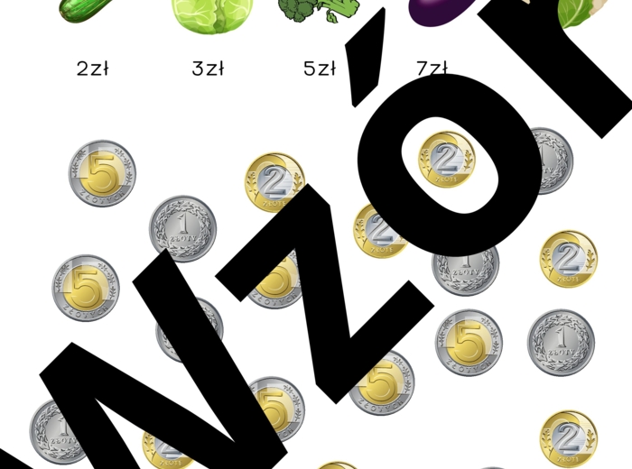 Zakupy- obliczenia pieniężna dla klasy 1