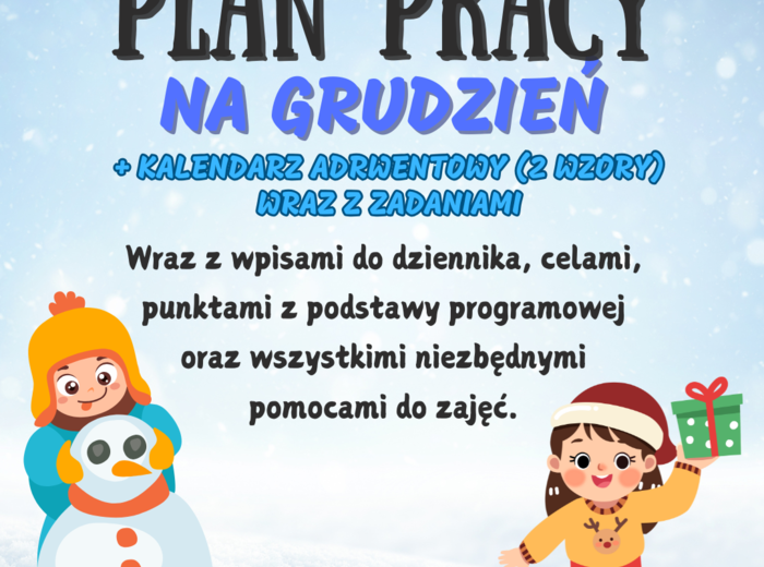 PLAN PRACY NA GRUDZIEŃ