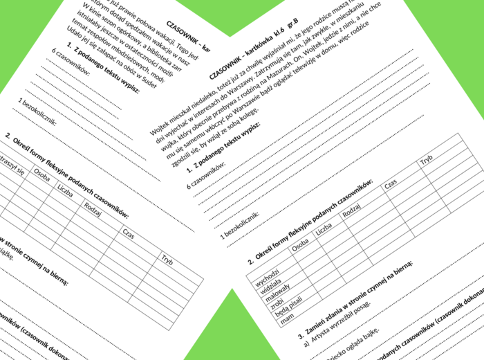CZASOWNIK - kartkówka klasa 6