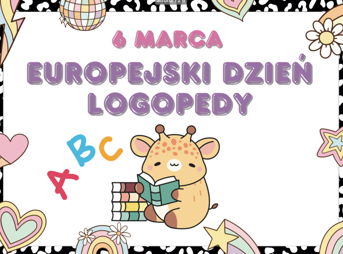 Gazetka na Europejski Dzień Logopedy - nowoczesna, kawaii.