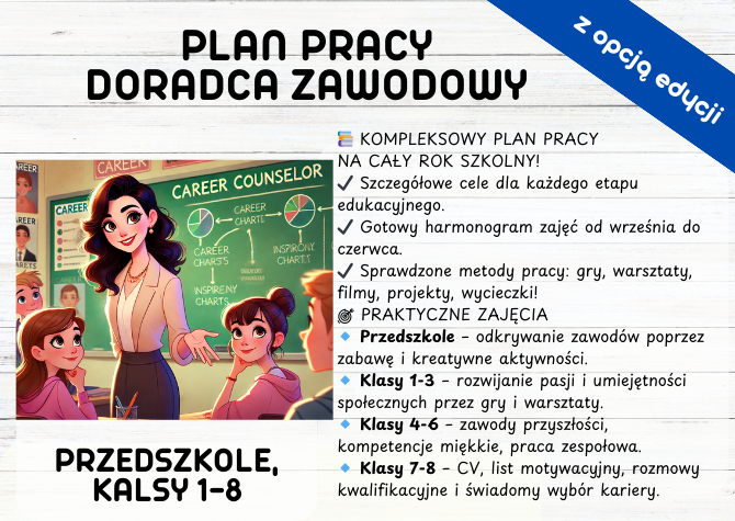 PLAN PRACY Z DORADZTWA ZAWODOWEGO DLA PRZEDSZKOLA I KLAS 1-8