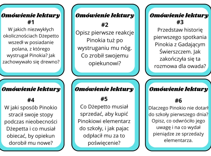 "Pinokio" - karty dyskusyjne