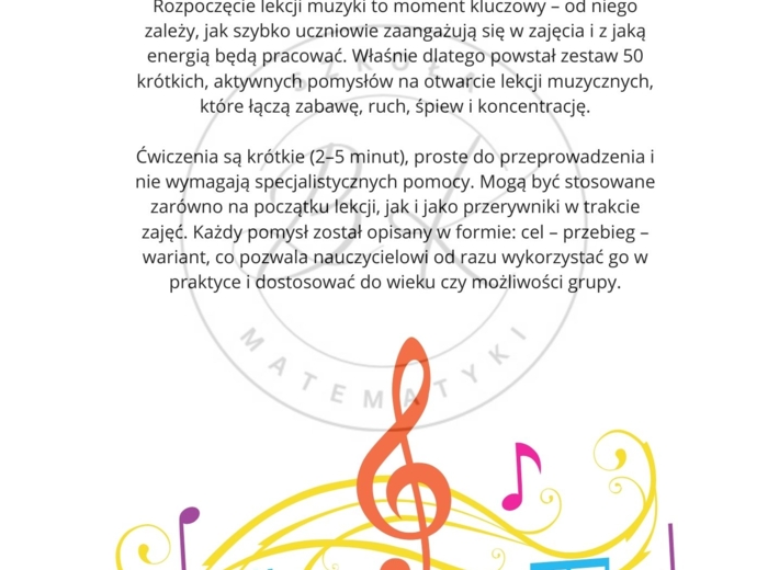 50 aktywnych pomysłów na rozpoczęcie lekcji muzyki