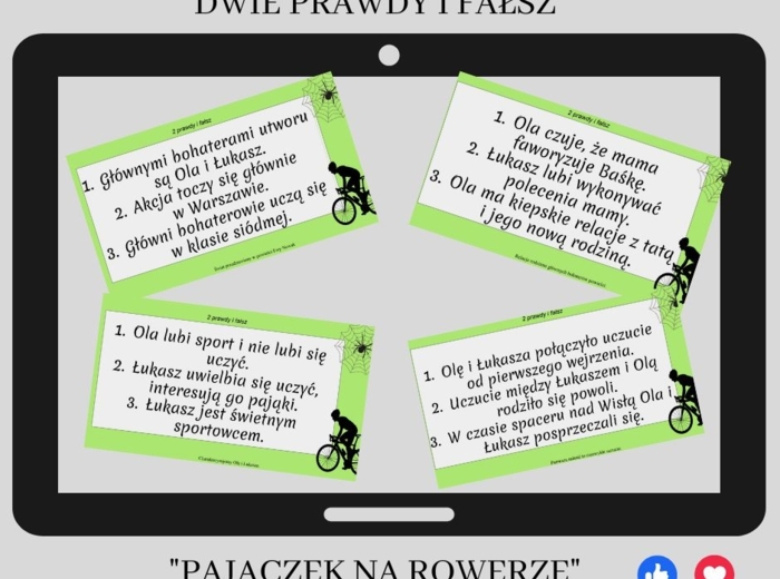 dwie prawdy i fałsz, 2 prawdy i fałsz - "Pajączek na rowerze"
