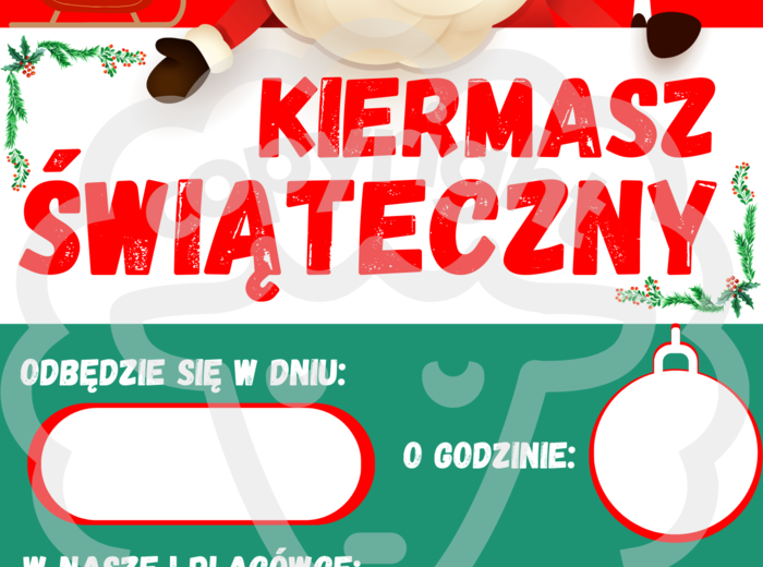 Uniwersalny plakat z okazji: "KIERMASZ ŚWIĄTECZNY"