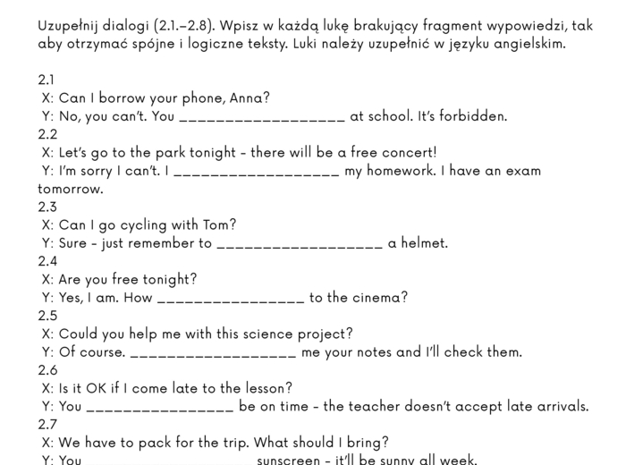 Egzamin ósmoklasisty języka angielski - E8