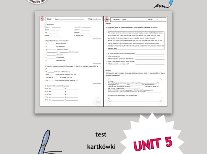 Together 5 – test i kartkówki do podręcznika dział 5