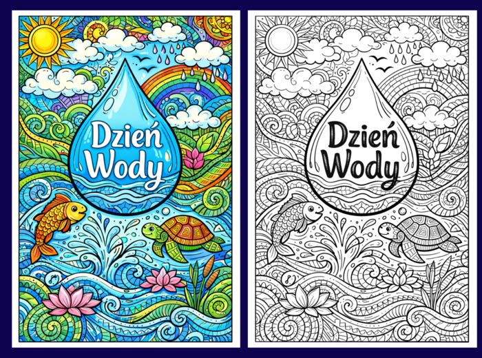 DZIEŃ WODY - kolorowanki - 24 strony