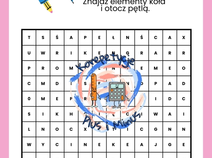 Wykreślanka elementy koła