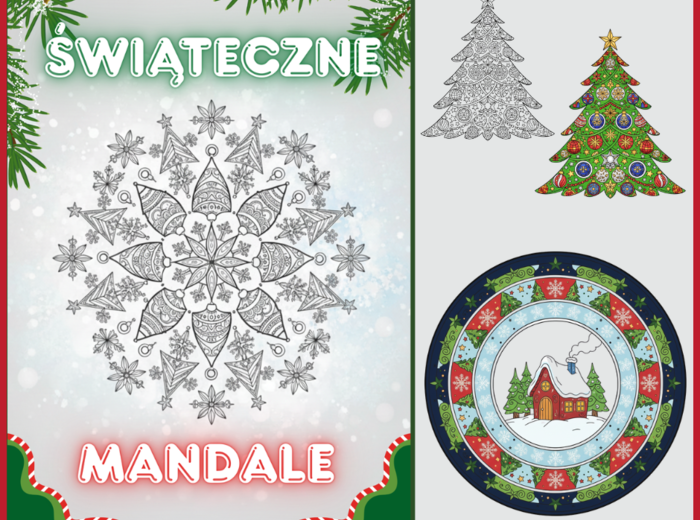 20 Świątecznych Mandali do Kolorowania – Kolorowanki Relaksacyjne PDF