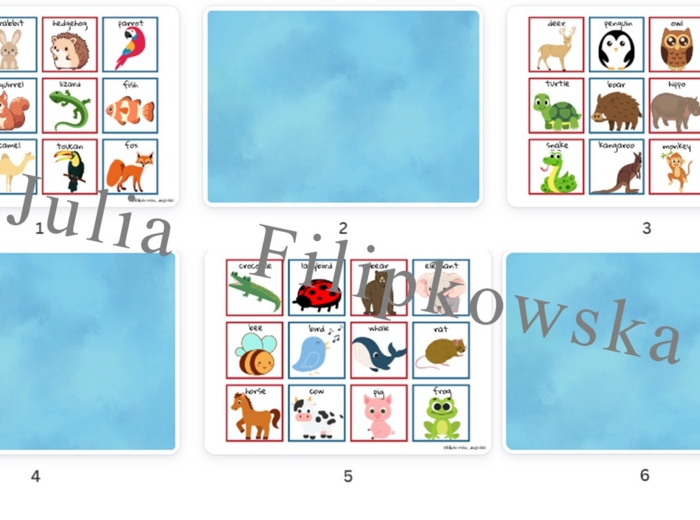 Animals memory/ Animals/ Zwierzęta/ Memory/ Gra/ Gra językowa/ Karty obrazkowe/ Zabawa/ Dzieci/ Warm-up/ Rozgrzewka/ Słownictwo