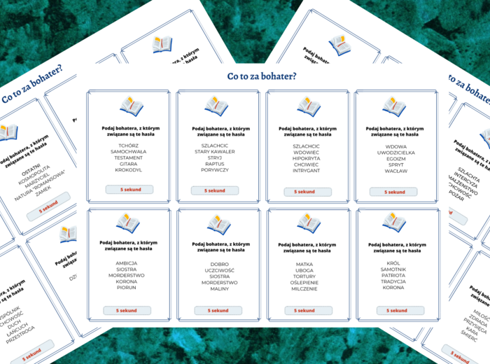 CO TO ZA BOHATER? - gra "5 sekund" - lektury kl. 7-8 - egzamin- powtórka
