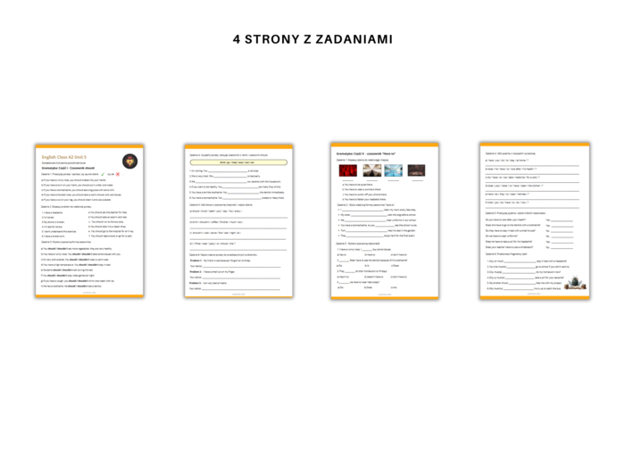 Gramatyka dla klasy 6: Czasownik should oraz have to  Na podstawie English Class A2 Unit 5