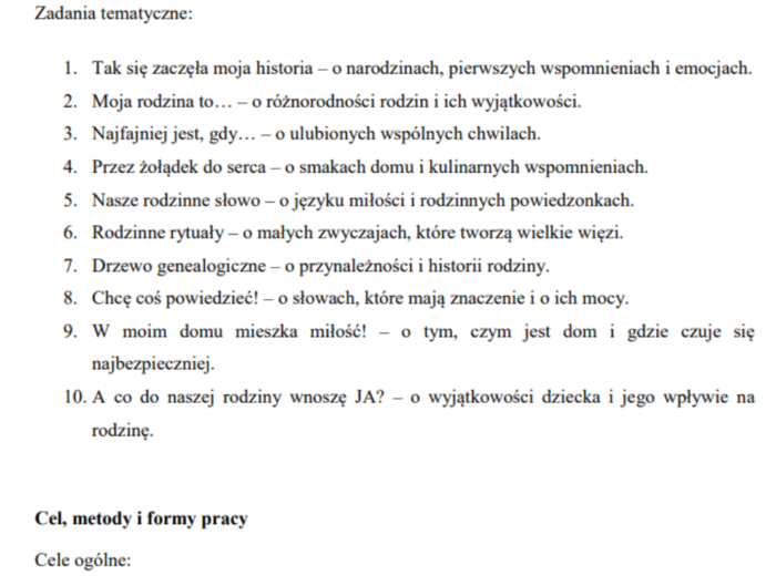 „Tak zaczęła się moja historia!” - projekt / innowacja własna