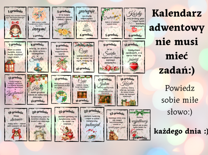 Kalendarz adwentowy-afirmacje
