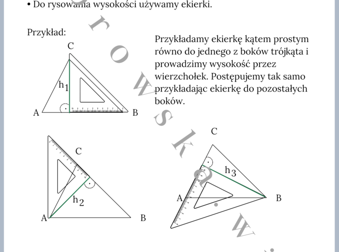 Wysokość trójkąta - notatka