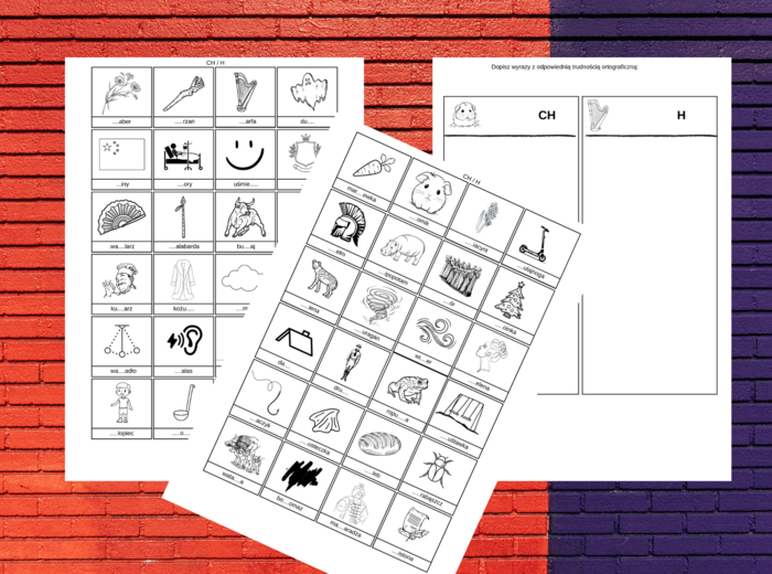 WYRAZY Z „CH” i „H” – ortografia – wklejka – karta pracy
