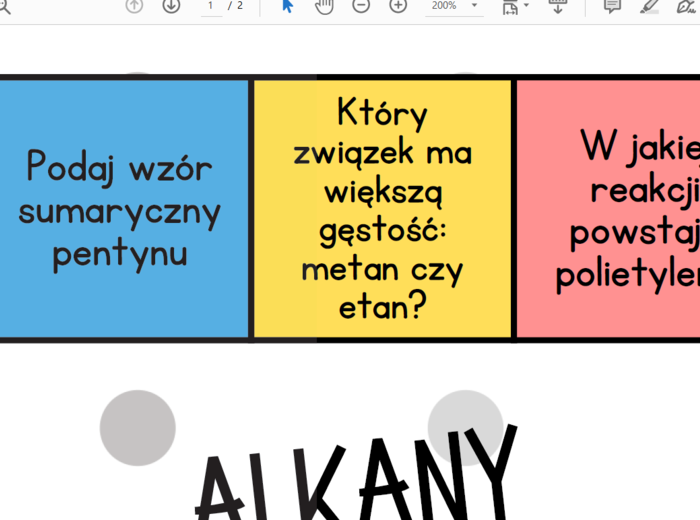Węglowodory - gra planszowa