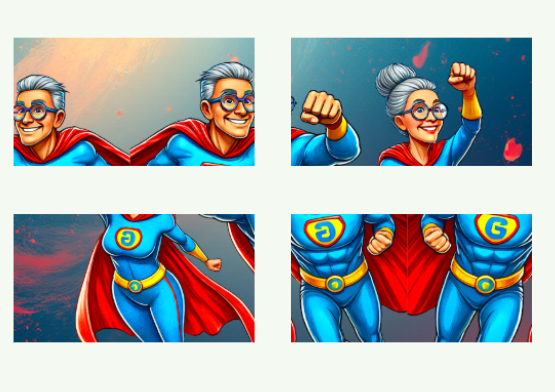 Gazetka na Dzień Babci I Dziadka' Najlepszy duet we Wrzechświecie"| Główna grafika to plakat 4 x A4| W zestawie puzzle- niespodzianka!