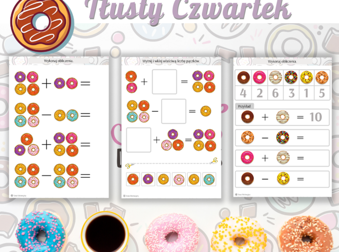 Tłusty Czwartek. Zestaw zadań. Bingo. Kolorowanki. Girlanda