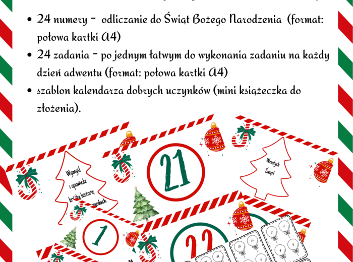 Kalendarz adwentowy + książeczka dobrych uczynków