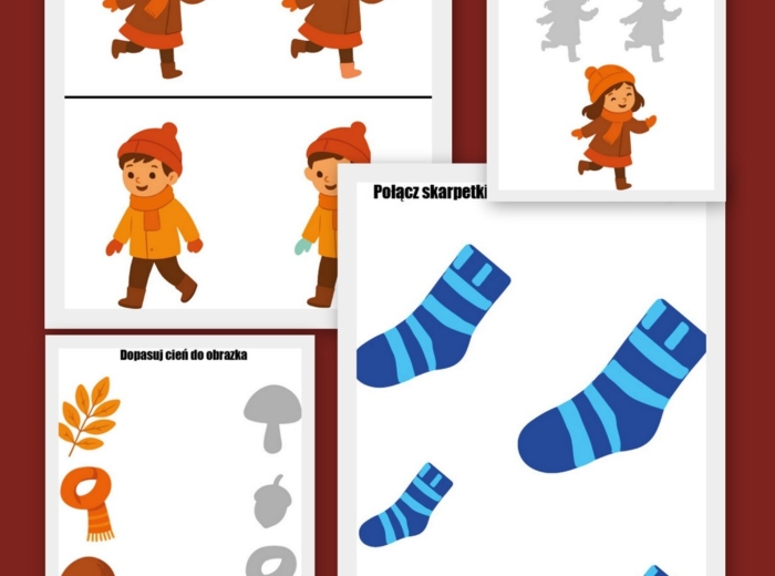 Jesienne karty pracy - przedszkole 21 x pdf i jpg