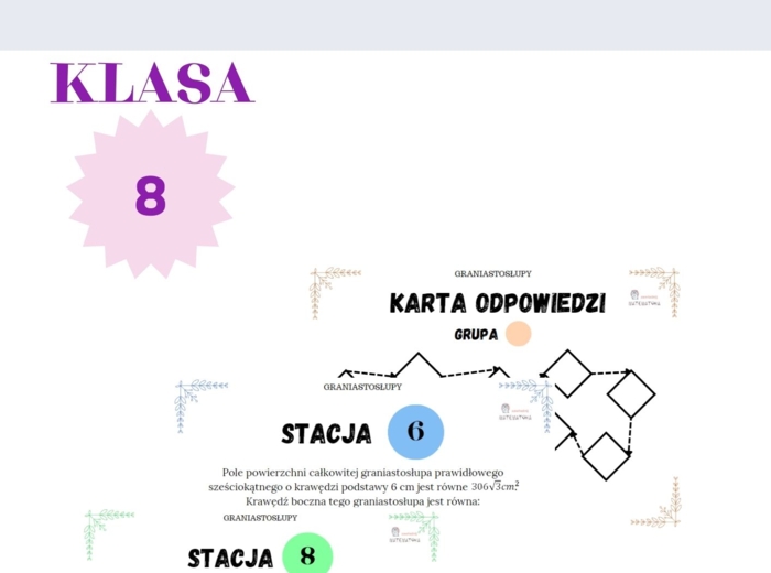 Stacje zadaniowe – graniastosłupy