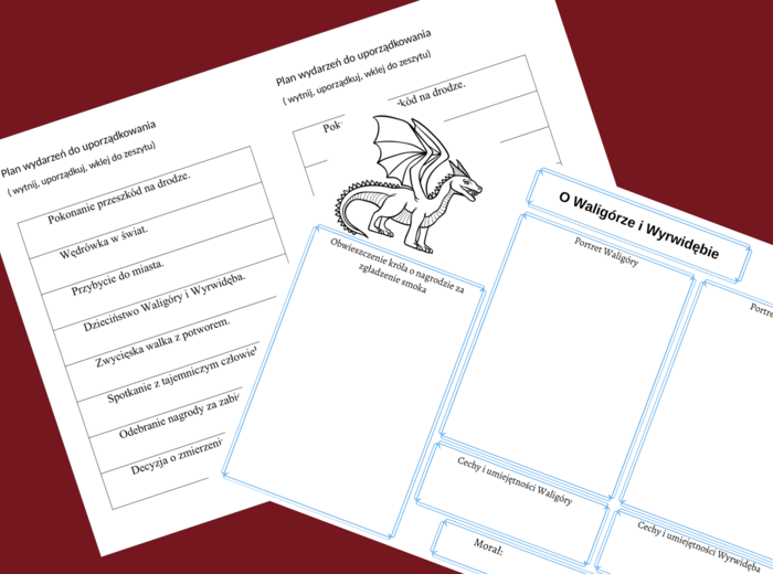 Baśń "O WALIGÓRZE I WYRWIDĘBIE" - karta pracy