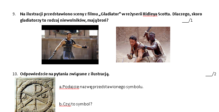 Sprawdzian - Starożytny Rzym: grupowy i indywidualny