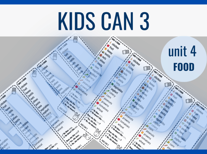 Kids Can 3 unit 4 FOOD– zakładki do książki