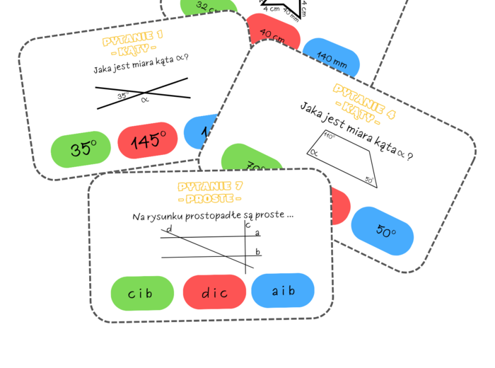 Geometria - klasa 5 (GRA O MILION). Powtórzenie wiadomości - kąty, trójkąty, czworokąty