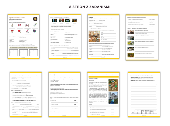 Together klasa 6 Unit 4 Dodatkowe Zadania Powtórzenie Karty Pracy Słownictwo Gramatyka Komunikacja