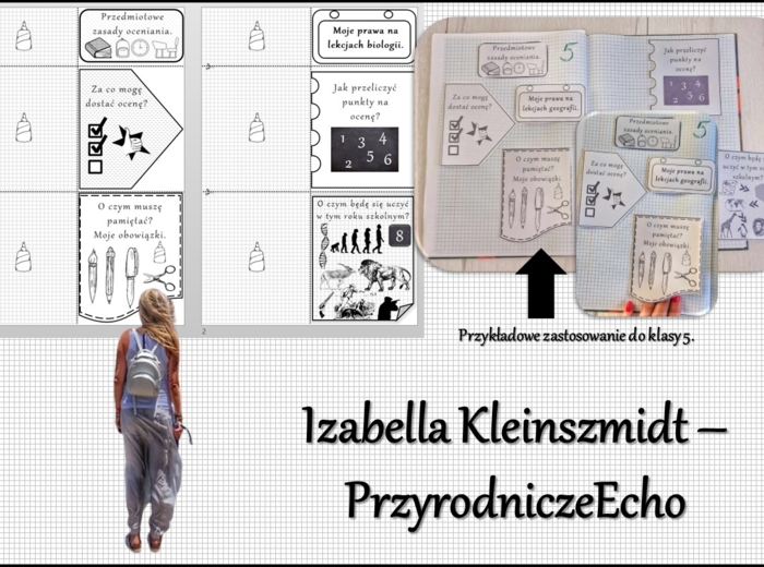Przedmiotowe zasady oceniania (PZO) z biologii (klasa 8). Interaktywna notatka do wycinania, zginania i wypełniania przez ucznia.