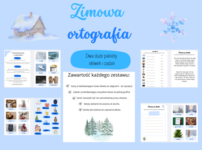 Zimowa ortografia - kompletne pakiety materiałów