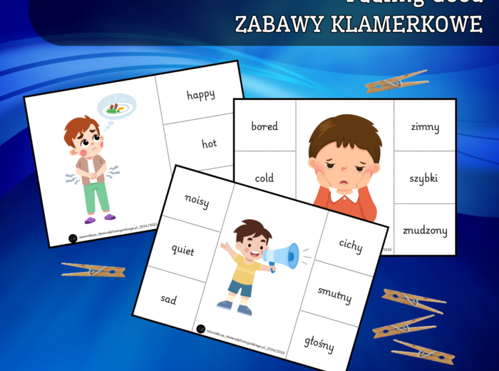 Shine On! 1 Unit 8 – Feeling Good - ZABAWY KLAMERKOWE (wersja do druku + prezentacja mp4)