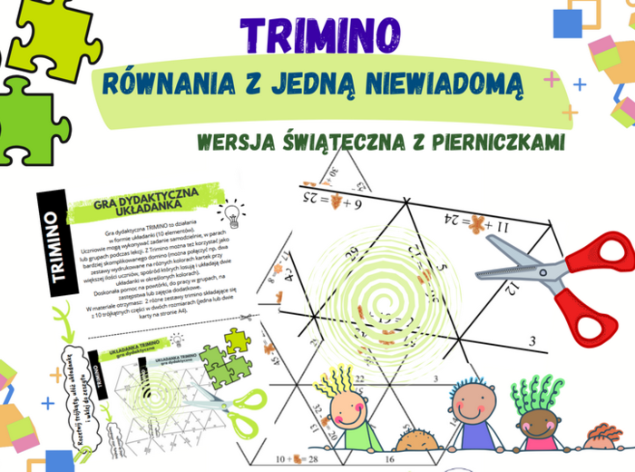 Równania z jedną niewiadomą - układanka TRIMINO