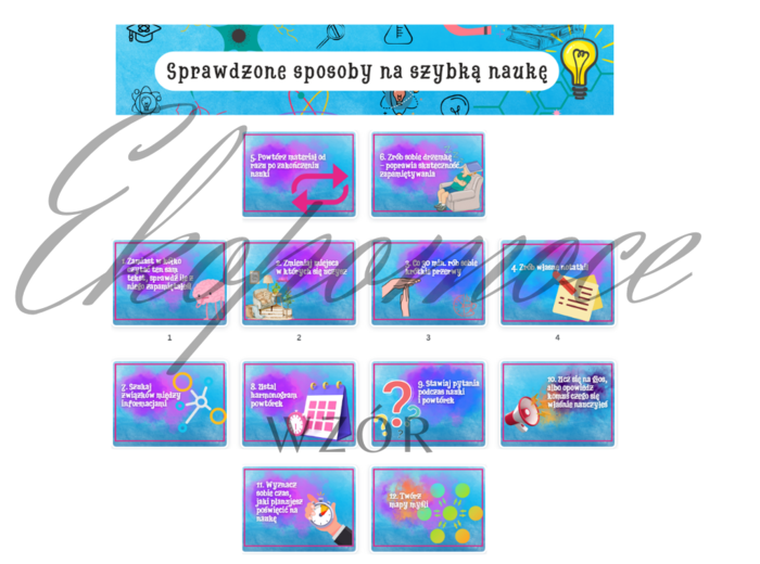 Gazetka szkolna na temat Sprawdzonych technik szybkiego uczenia się + PREZENTACJA GRATIS