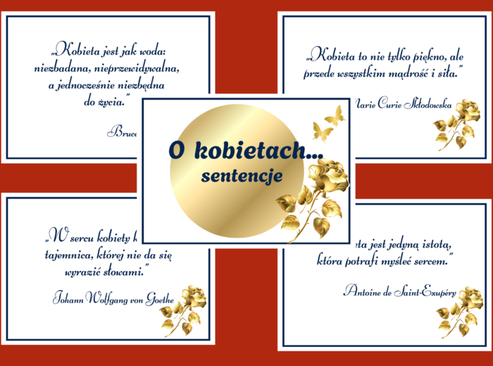 SENTENCJE o kobietach - DZIEŃ KOBIET – gazetka – biblioteka – świetlica – 16 stron – wersja 4