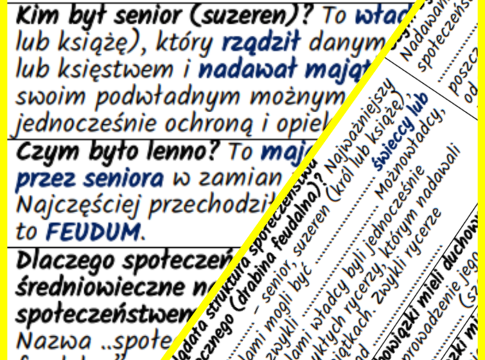 Średniowieczny feudalizm – notatki i karta pracy
