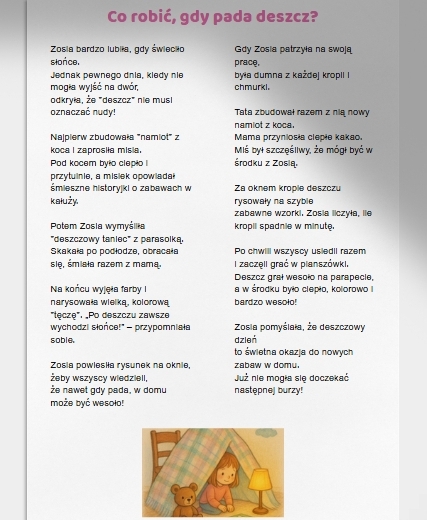 W deszczowy dzień wesoło się bawimy