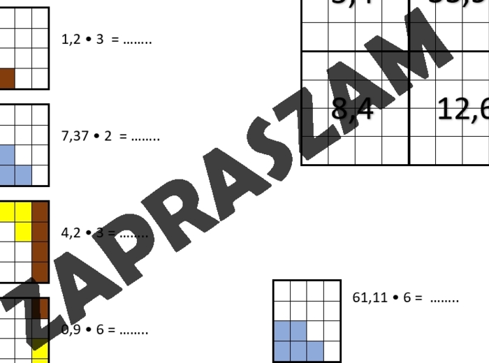 Kodowanie - mnożenie ułamków dziesiętnych przez liczby naturalne