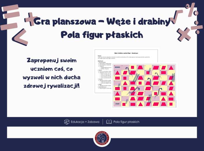 Gra planszowa | Pola figur płaskich | Matematyka