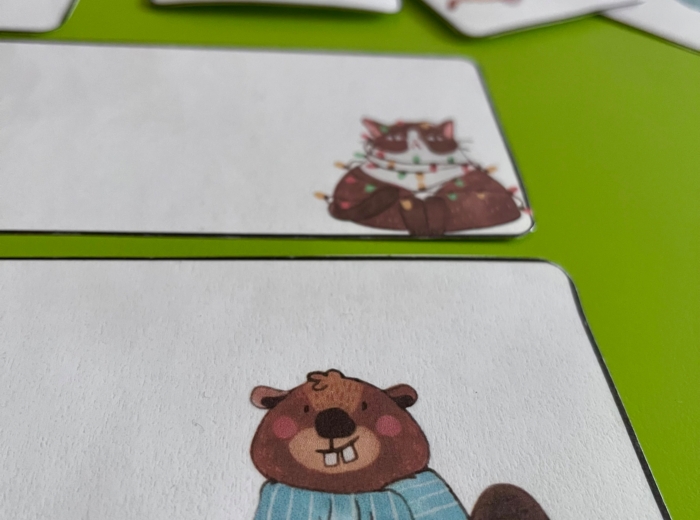 Boże Narodzenie - puste fiszki - miejsce na życzenia, polecenia