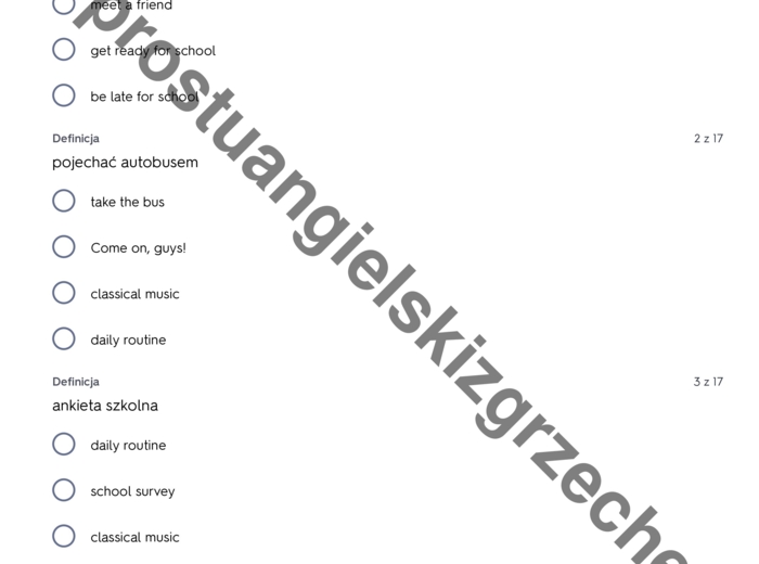 English Class A1 - Unit 6 - testy