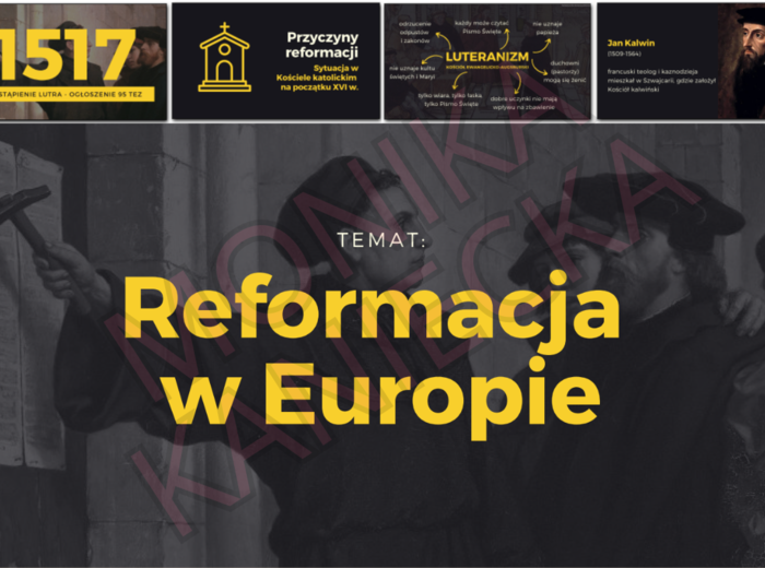 Reformacja w Europie - prezentacja historia klasa 6