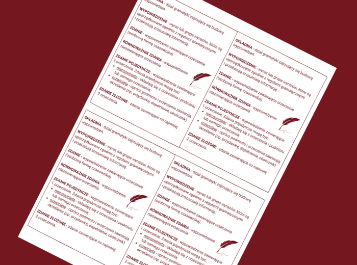 WYPOWIEDZENIA – wklejka – wklejki – składnia – kl.4-5