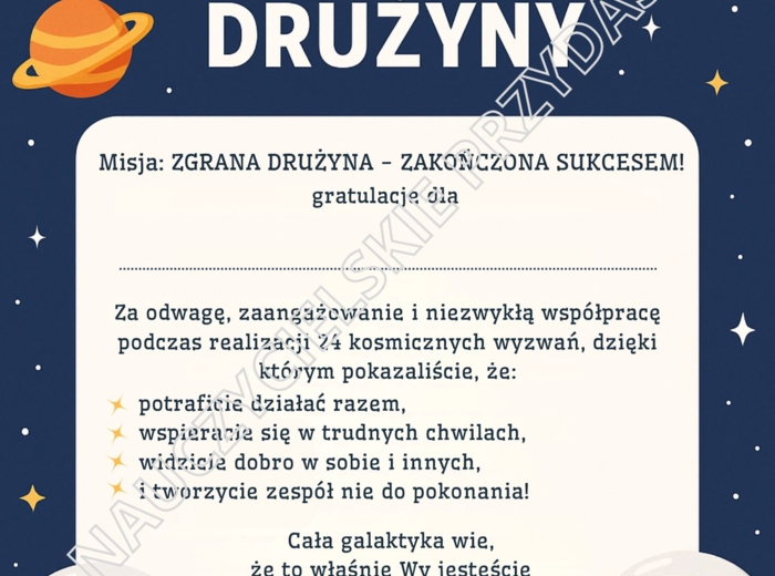 Misja: ZGRANA DRUŻYNA- program budowania relacji w 24 krokach ( dla przedszkola i klas 1-3)