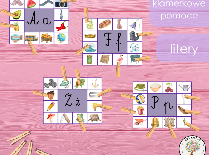 Klamerkowe pomoce - litery