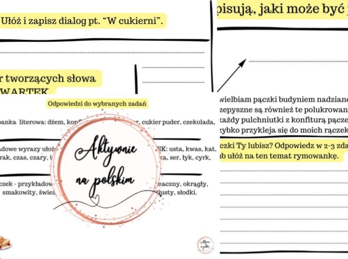 Tłusty czwartek - stacje zadaniowe, karty pracy