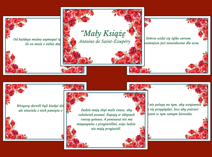 "MAŁY KSIĄŻĘ" – CYTATY – gazetka – 14 stron – wersja 2